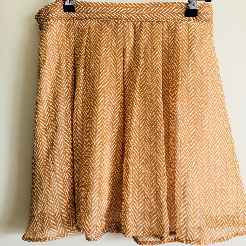 Gold Patterned Pleated Mini